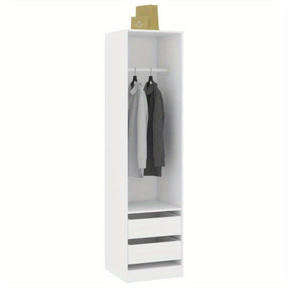 Wardrobe with Drawers 50X50X200 Cm Made of Treated Wood in White