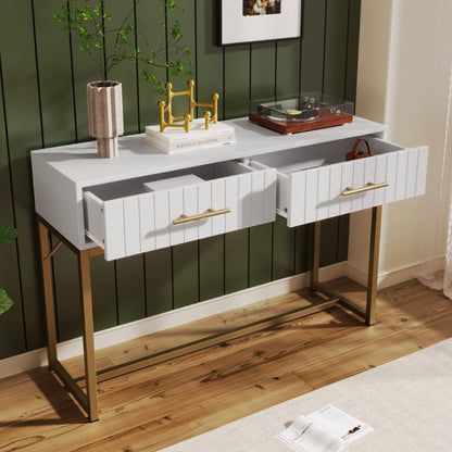 Nachtkastje – Ladekast – Dressoir – Opbergkast – Kasten – Wit Met 2 Lades – Modern Ontwerp 75x100x45 cm – Duurzaam Metaal