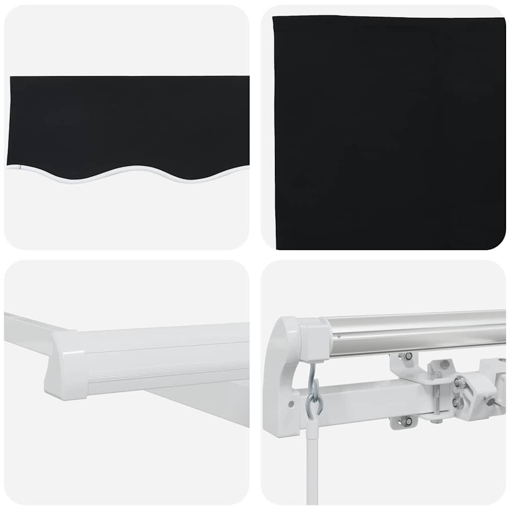 Zonnescherm – Uitschuifbare Zonwering – Balkon Zonwering – Terrasluifel – Buitenluifel – Waterafstotend Polyester – UV-Bescherming – Zwart