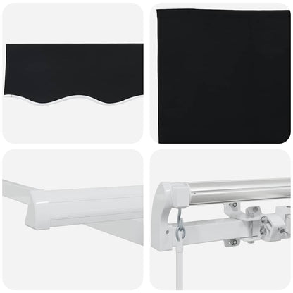 Zonnescherm – Uitschuifbare Zonwering – Balkon Zonwering – Terrasluifel – Buitenluifel – Waterafstotend Polyester – UV-Bescherming – Zwart