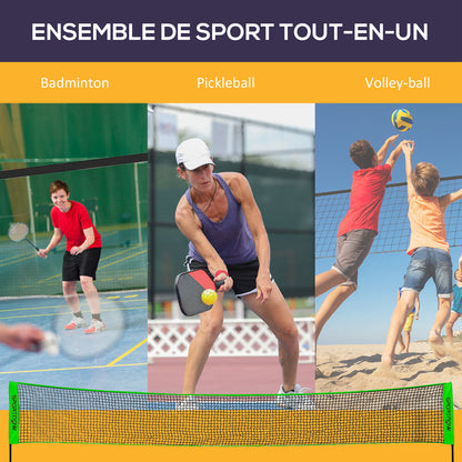 Badmintonnet – Pickleball Net – Volleyball Net – Sportnet – Multisport Set – Verstelbaar Net 107-155 cm – Duurzaam PE Materiaal