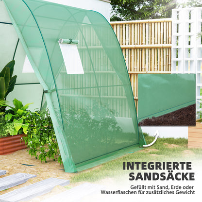 Kas – Kweekkas – Tuinkas – Foliekas – Broeikas – Versterkte Folie – Zijzakken Voor Stabiliteit – 180x180x200 cm – Met Rolluikdeuren en Ventilatieraam