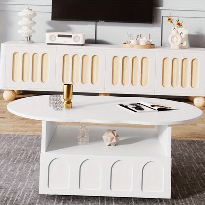 Salontafel – Tafel – Vintage Tafel – Woonkamertafel – Koffietafel – Wit Vintage Design – Stevige Metalen Constructie
