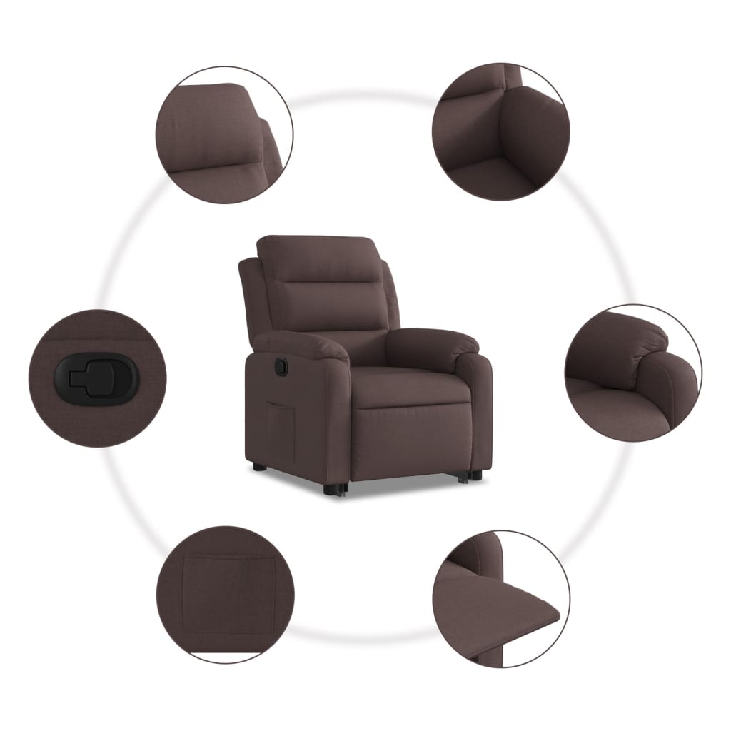 Staandmassagestoel – Staande Massagestoel – Verstelbare Relaxstoel – Massagestoel – Staande Stoel – Liftfunctie Voor Gemakkelijk Opstaan – Comfortabele Bekleding Donkerbruin