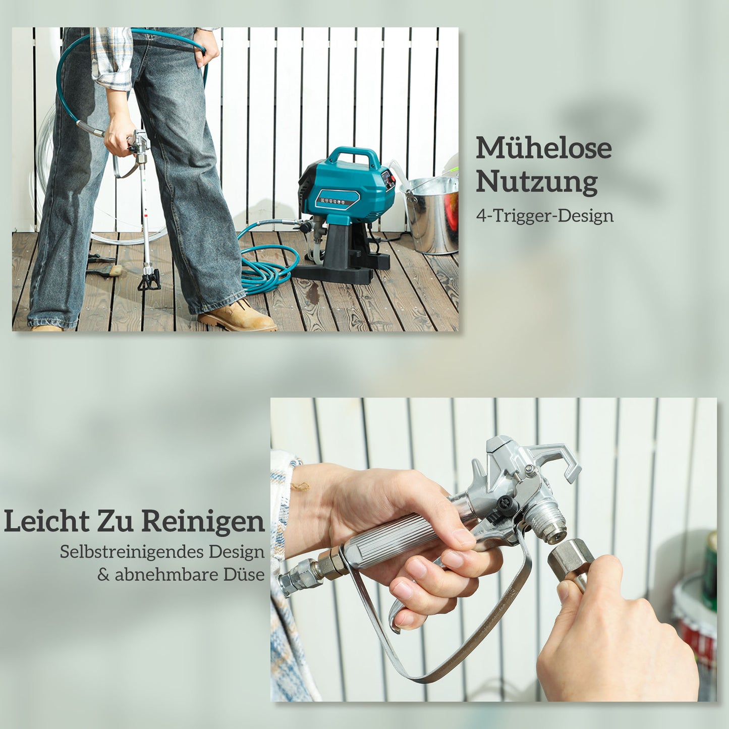 Elektrisch Verfspuitsysteem – Verfspuitpistool – Spuitapparaat – Verfspuitinstallatie – Verfspuitmachine – Blauw – 700W Motor – 200 Bar Druk