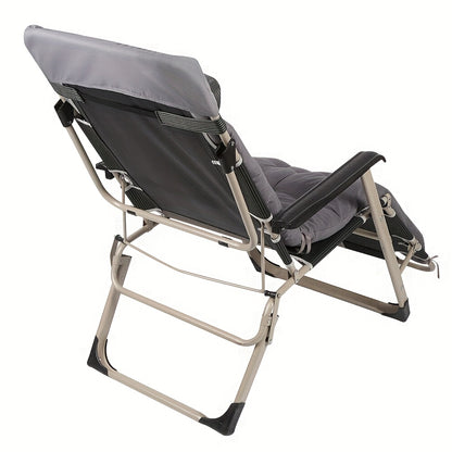 Tuin- en Ligstoel – Comfortabele Loungestoel met Dikke Zitting – Ideaal voor Tuin, Balkon, Zwembad of Strand – Grijs