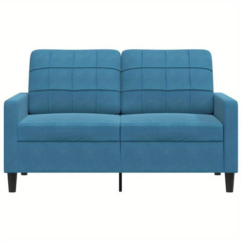 Bankbed – Slaapbank – Bedbank – 2-Zits Sofa Bed – Logeerbed – Lichtblauw Getuft – Hardhouten Frame – Compact Ruimtebesparend Ontwerp – Direct Gebruiksklaar Zonder Montage