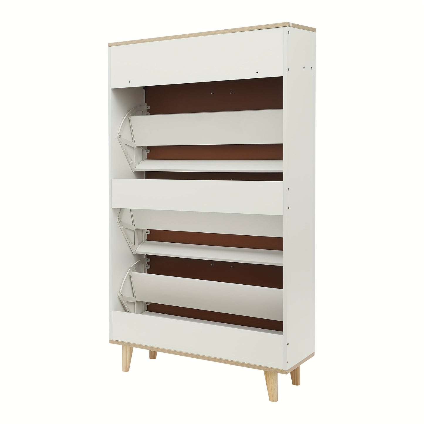 Schoenenkastje – Schoenenrek – Schoenenkast – Schoenopberger – Schoenmeubel – Warm Wit – Vrijstaand Met Twee Lades – Ventilatie Achterpanelen