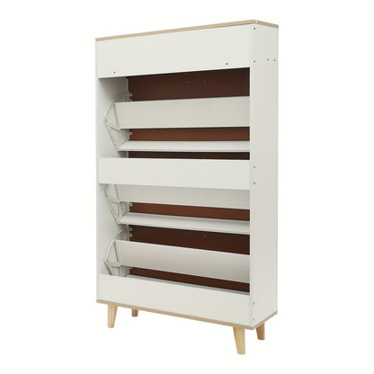 Schoenenkastje – Schoenenrek – Schoenenkast – Schoenopberger – Schoenmeubel – Warm Wit – Vrijstaand Met Twee Lades – Ventilatie Achterpanelen