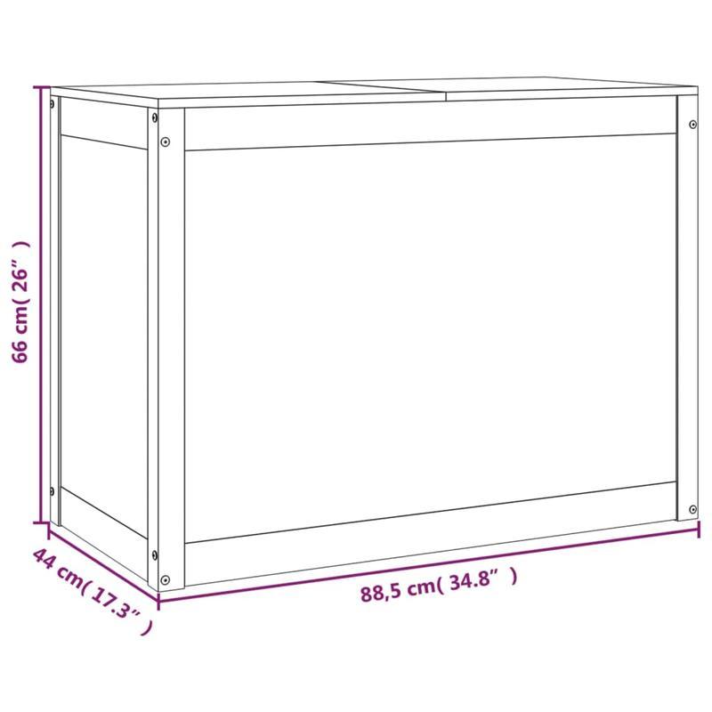 Houten kist – Opbergkist – Opbergbox – Houten krat – Bergruimte – Massief dennenhout – Honingbruin – 88,5 x 44 x 66 cm – Stevige constructie – Handgemaakt rustiek design