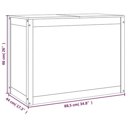 Houten kist – Opbergkist – Opbergbox – Houten krat – Bergruimte – Massief dennenhout – Honingbruin – 88,5 x 44 x 66 cm – Stevige constructie – Handgemaakt rustiek design