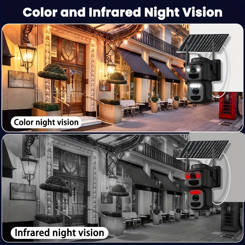 Draadloze Beveiligingscamera – Solar Camera – Buiten Camera – Surveillance Camera – Wifi Camera – 355° Draaibaar – Full-Color Nachtzicht Met 2-Weg Audio