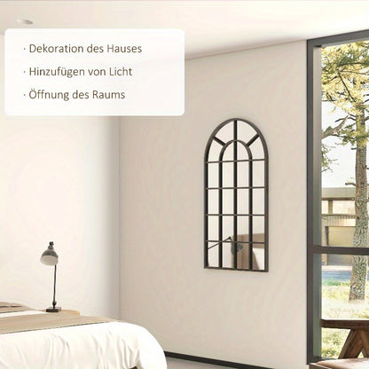 Volledige Lengte Spiegel – Vloerspiegel – Wandspiegel – Staande Spiegel – Badkamerspiegel – Zwart Metalen Frame – 110x62 cm – Duurzaam Kunststof Achterwand