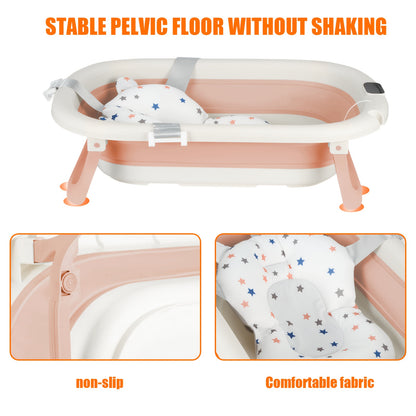 Hondenbadkuip – Draagbare Badkuip – Opvouwbaar Hondenzwembad – Huisdierenbad – Wasmand – Ruimtebesparend – PP-Materiaal – Afvoerkraan – 43x71x18,5 cm – Roze