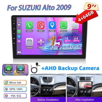 Autoradio – Multimedia Speler – Navigatiesysteem – Touchscreen Radio – Auto Stereo – 9 Inch IPS Scherm – Draadloze CarPlay & AHD Achteruitrijcamera Met Microfoon