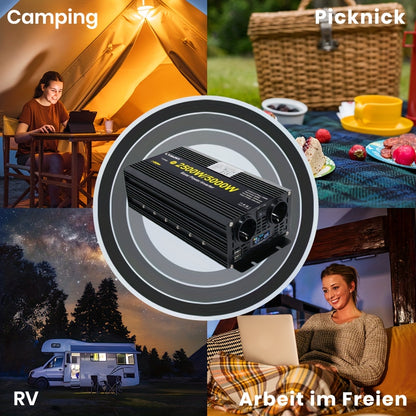 Omvormer – Spanningsomvormer – Stroomomvormer – Auto-omvormer – Power Inverter – 2500W Continu Vermogen – LED Display Met USB Poort