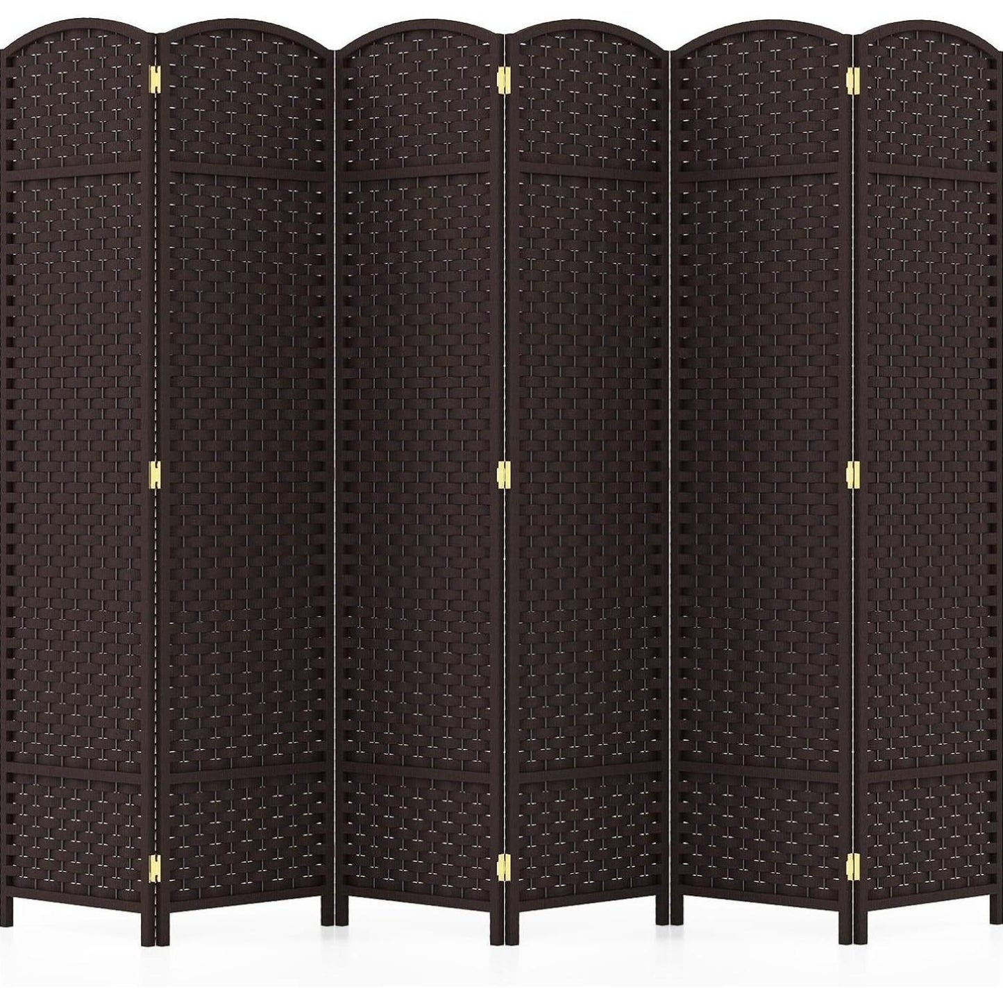 Kamerscheiding – Room Divider – Scheidingswand – Ruimteverdeler – 6-delig – Handgeweven Textuur – Massief Houten Frame – 170 cm Breed – Flexibel & Duurzaam