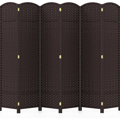 Kamerscheiding – Room Divider – Scheidingswand – Ruimteverdeler – 6-delig – Handgeweven Textuur – Massief Houten Frame – 170 cm Breed – Flexibel & Duurzaam