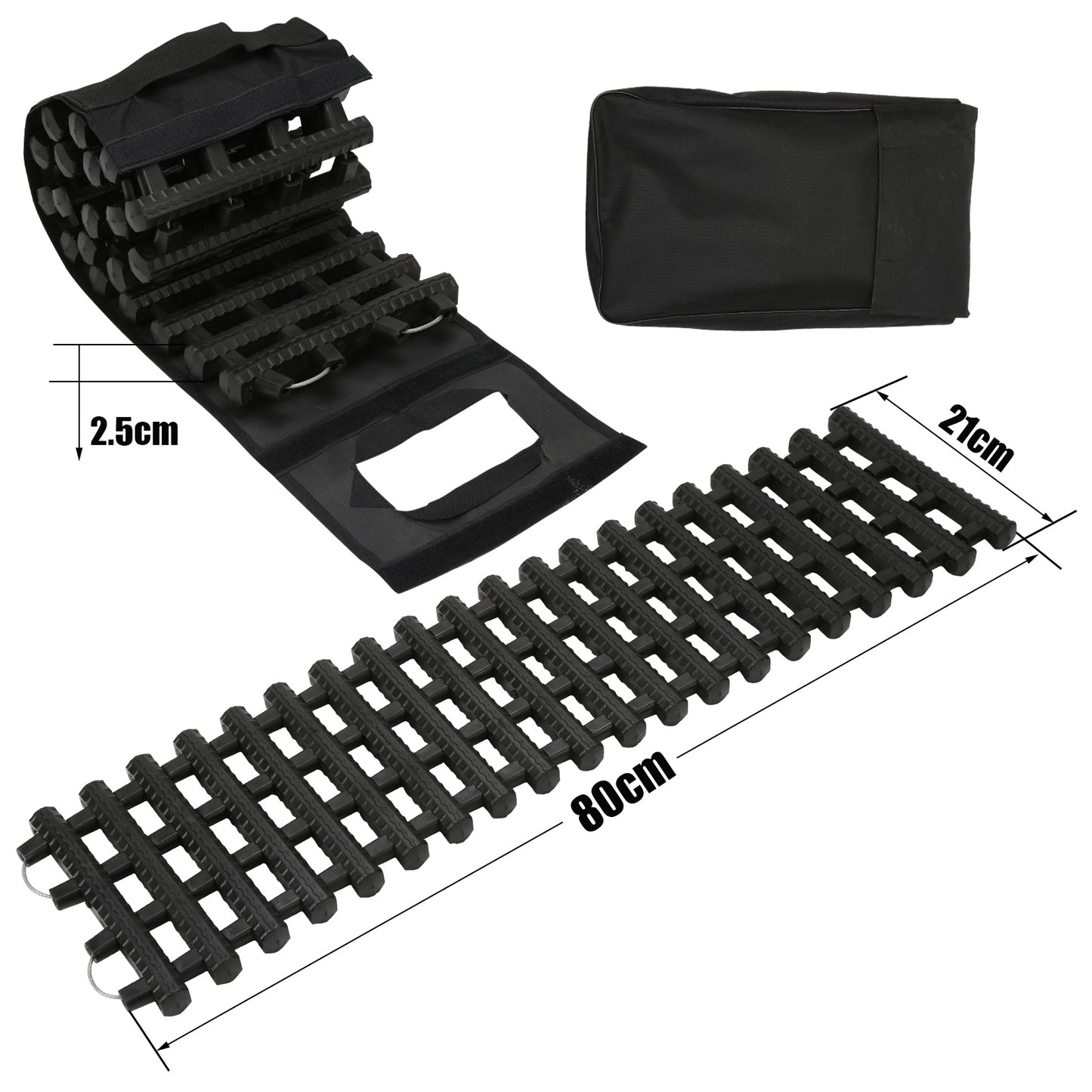 Sneeuwkettingen – Antislip Matten – Tractieplaten – Sneeuwsokken – Traction Mats – 100 x 21 cm – Versterkt Rubber Met Stalen Kabels