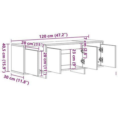 tv meubel – tv kast – tv dressoir – tv meubelen – media meubel – kunstmatig eikenhout – 120x30x40,5 cm – ruime opbergruimte – duurzaam materiaal