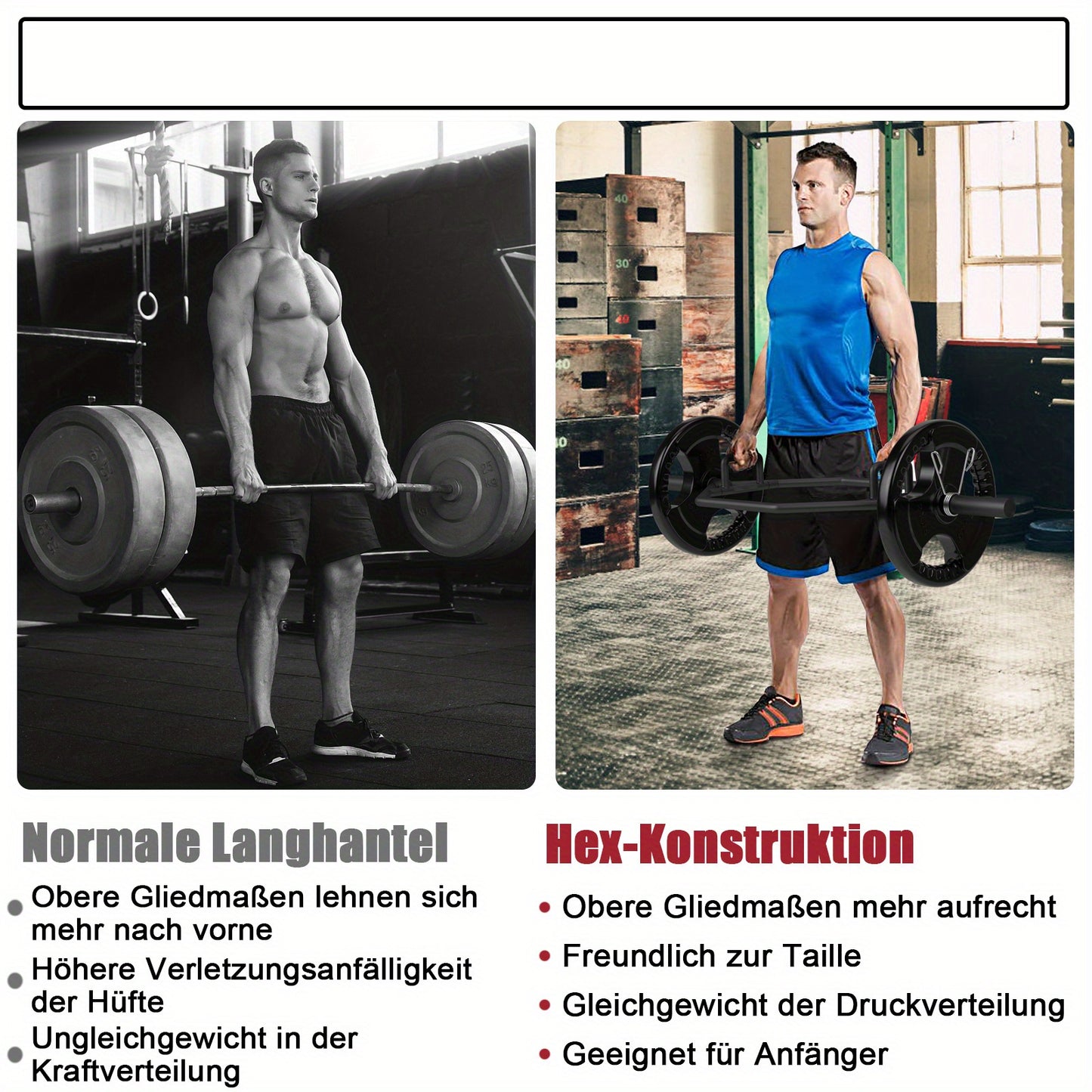 Trap Bar – Hex Bar – Halterstang – Shrug Bar – Gewichthefstang – Vouwbare Gerolde Handgrepen – Robuust Zwart Metaal