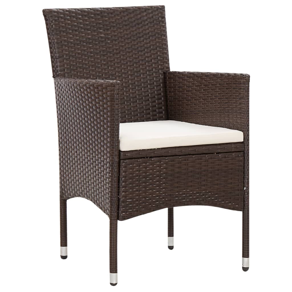 Poly Rattan Tuinset – Garden Set – Loungeset – Balkonmeubilair – Terrasmeubilair – Weerbestendig Polyethyleen Rattan – Comfortabele Afneembare Kussens – Bruin