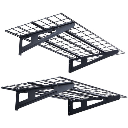 Wandplanken Garage – Werkplaatsplanken – Opbergplanken – Stellingplanken – Heavy Duty Garage Wandplanken – 2 Stuks – Draagkracht 500 kg – Koolstofstaal Mat