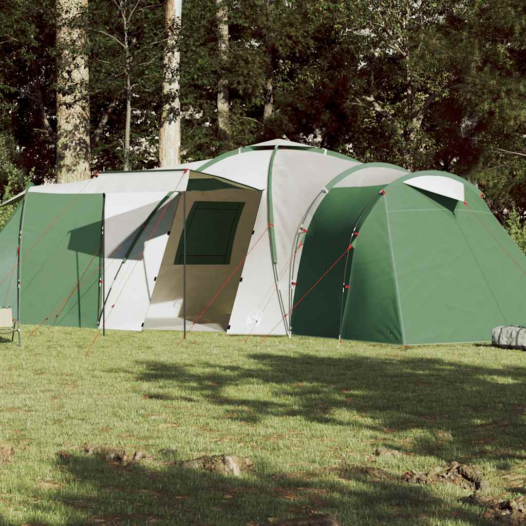 Gezinstent – Familietent – Campingtent – Bungalowtent – Koepeltent – Waterdicht Polyester – Afneembare Luifel – E-Port Aansluiting – Geschikt Voor 6 Personen - Groen