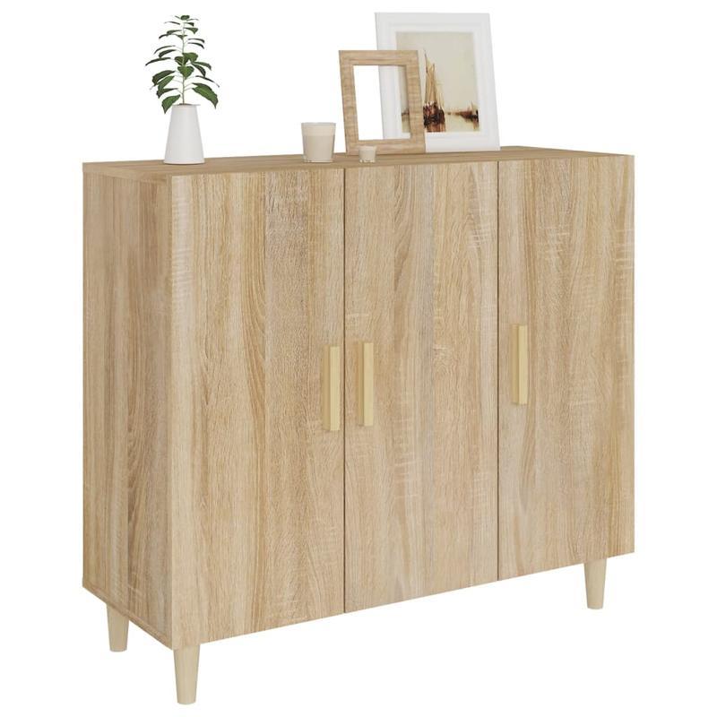 Sideboard – Dressoir – Opbergkast – Kast – Braun – Sonoma Eiken – Veel Opbergruimte – Duurzaam Hardhout