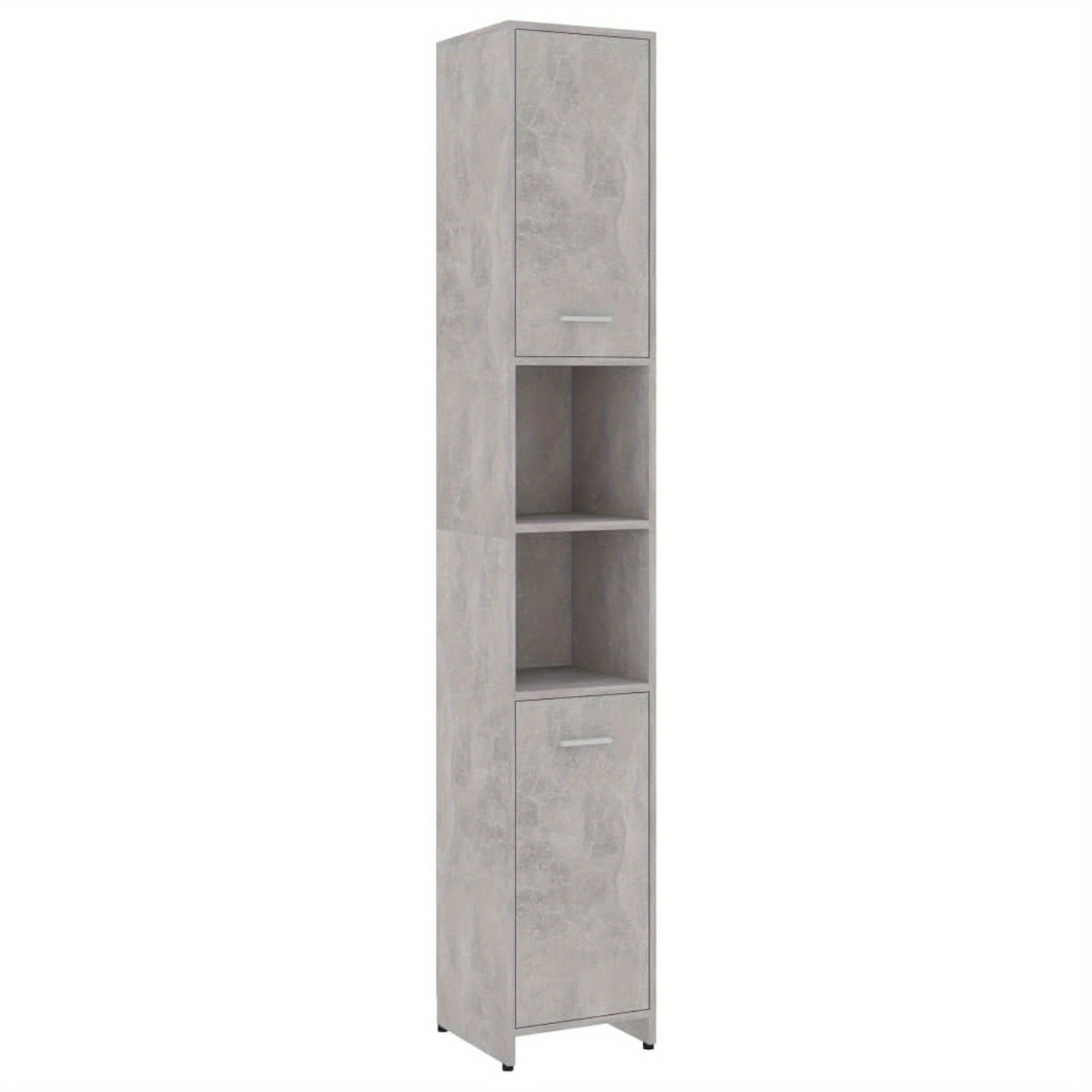 Badkamerkast – Opbergkast – Kolomkast – Kast Met Deuren – Smalle Badkamerkast – Beton Grijs – 30x30x183,5 cm – Gemaakt Van Hygiënisch Kunstmatig Hout