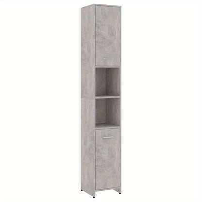 Badkamerkast – Opbergkast – Kolomkast – Kast Met Deuren – Smalle Badkamerkast – Beton Grijs – 30x30x183,5 cm – Gemaakt Van Hygiënisch Kunstmatig Hout