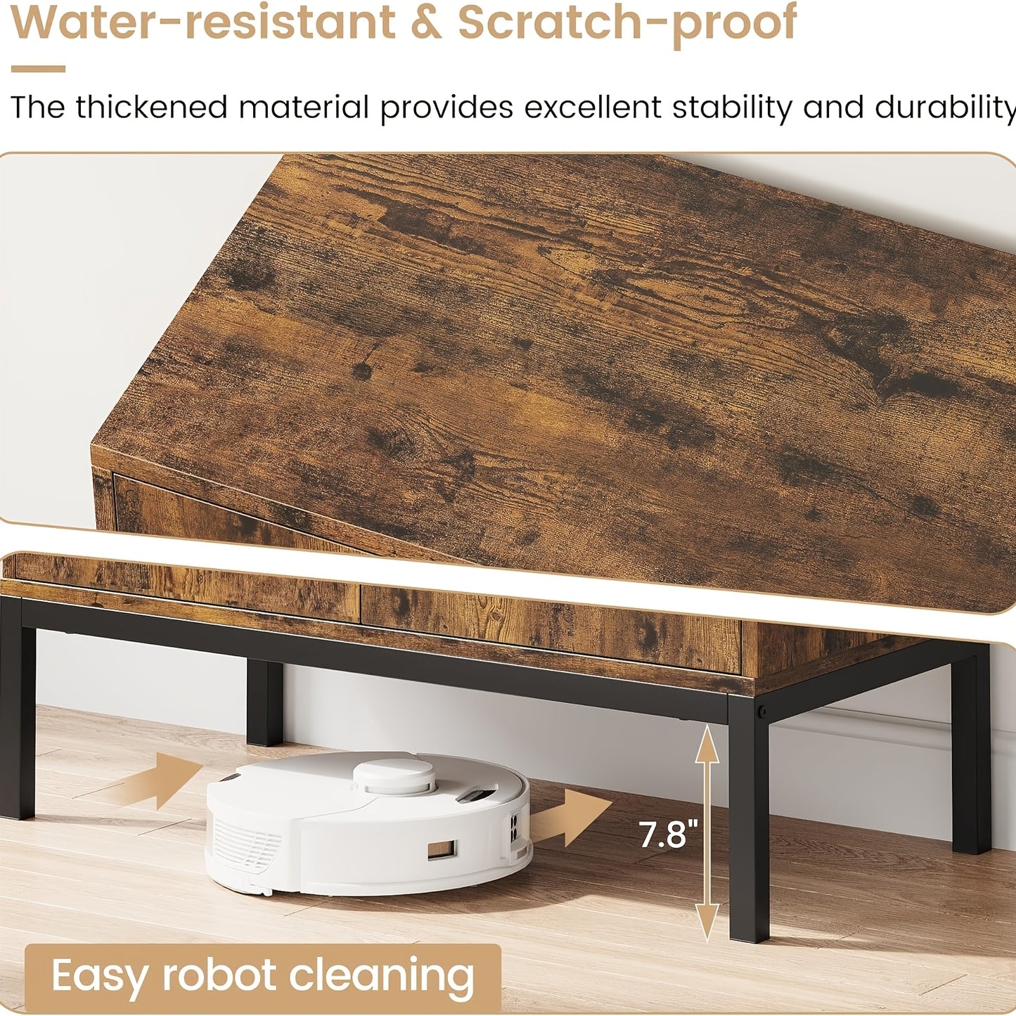 80.01cm Modern Rustic Buffet Cabinet with Glass Doors - Brown -Standing Suitable for Living Room, Dining Room, Kitchen & Entryway, Easy Assembly, Multi-Functional as TV Stand or Accent Cabinet