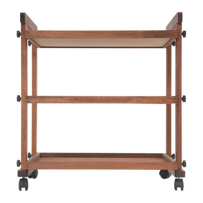 Metalen Opbergwagen – Opbergkar – Opslagwagen – Hobbykar – Atelierwagen – Bruin – Stevige Metalen Constructie – Wieltjes Met Vergrendeling
