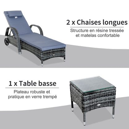 Tuinset Ligbedden – Zonnebedden – Loungestoelen – Ligstoelen – Ligbanken – Verstelbare Rugleuning – UV-bestendig Resin