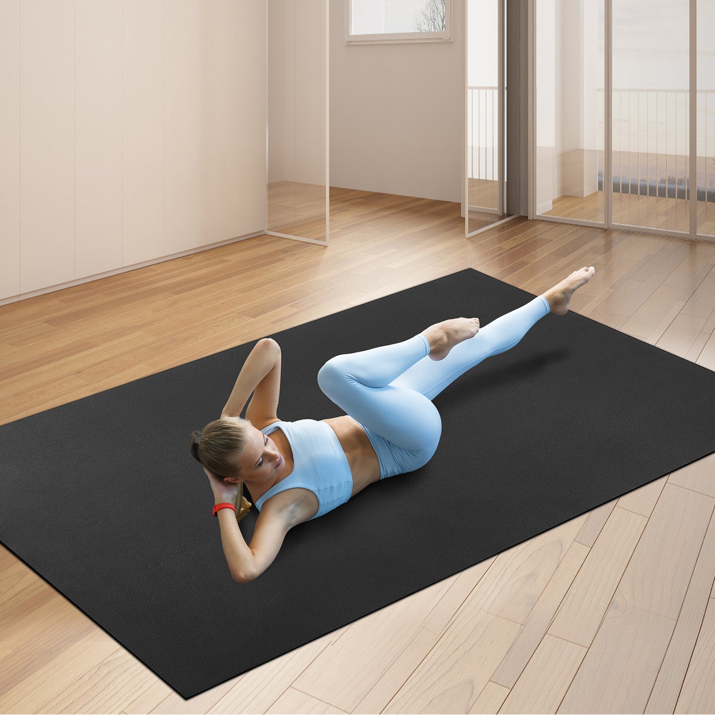 Yogamat – Fitnessmat – Sportmat – Pilatesmat – Trainingsmat – Extra Groot 274x183 cm – Anti Slip PVC 7 mm Dik
