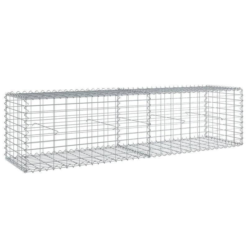 Schanskorf 200x50x50 cm Galvanized Silver Metal Garden Edging - Durable, Weather-Resistant, Ideal for Raised Beds and Landscaping, Landscaping Material|Decorative Edging|Durable Edging