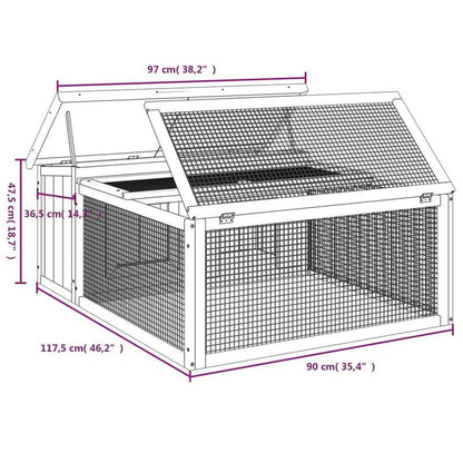 Konijnenhok – Konijnenren – Konijnenkooi – Knaagdierkooi – Dierenverblijf – Massief Grenenhout – Goede Ventilatie – Ruim 117,5x97x47,5 cm