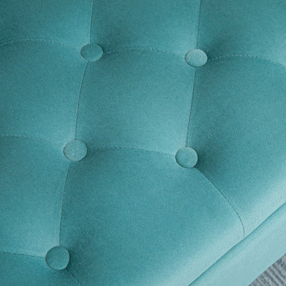 Gestoffeerde Bank Met Opbergruimte – Opbergbank – Zitbank – Halbank – Schoenenbank – Fluweel Groen – 126 x 48,5 x 47 cm – Draagvermogen 120 kg
