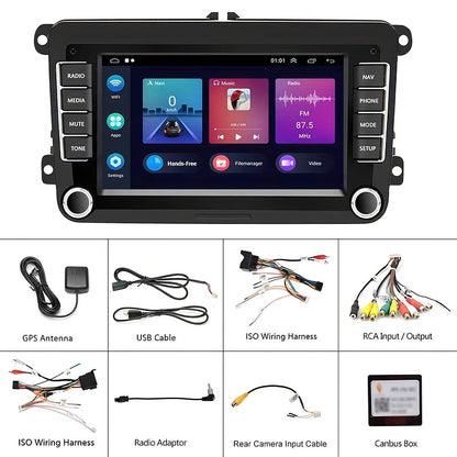 Autoradio – Auto Radio – 2-DIN Radio – Multimedia Speler – GPS Navigatie – 7 Inch Touchscreen – Wireless CarPlay & Android Auto