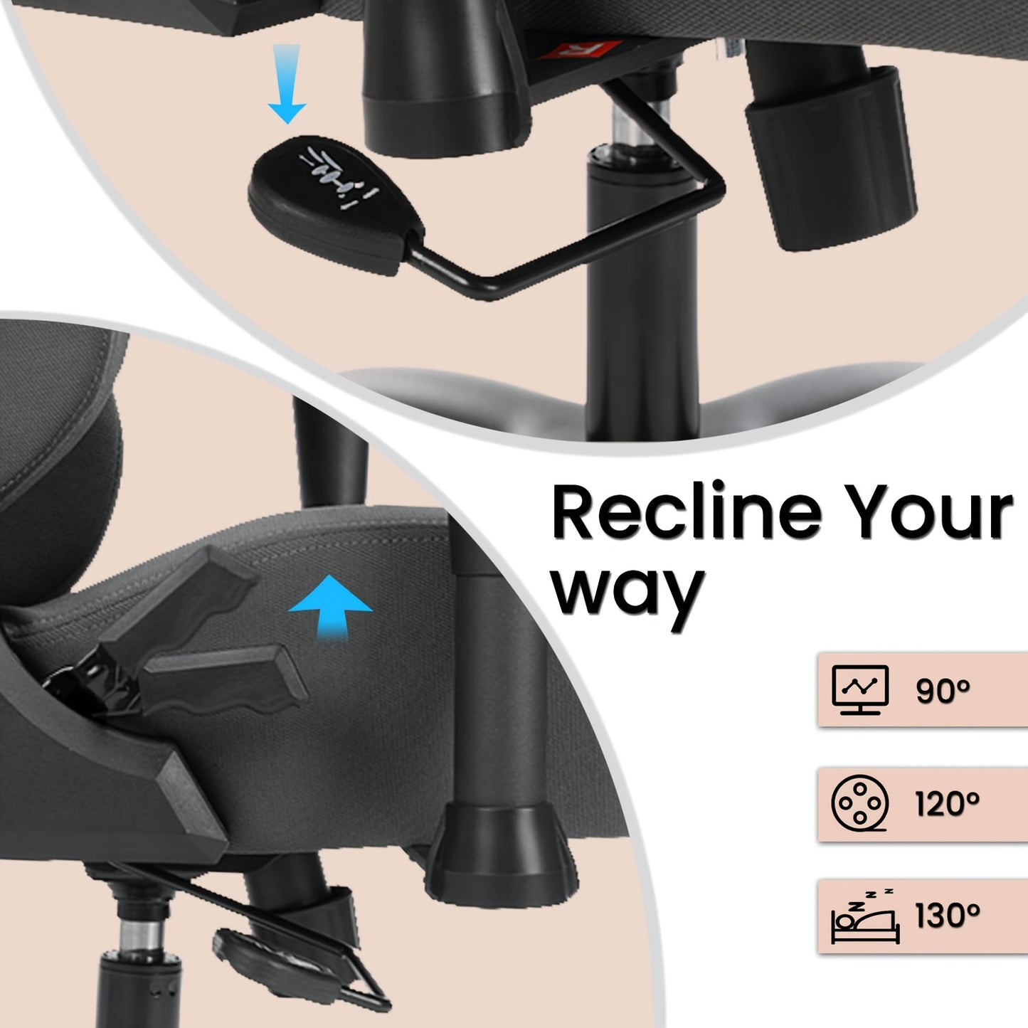 Gaming Stoel – Bureaustoel – Office Chair – Computergame Stoel – Werkstoel – Ergonomisch Design – Verstelbare Armleuningen – Stalen Frame met Hoogwaardig Schuim