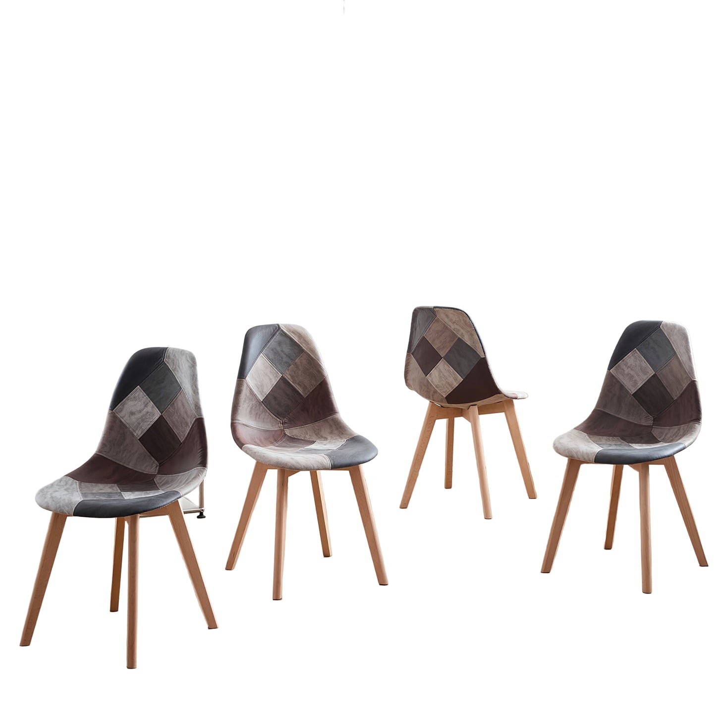 Eetkamerstoelen – Keukenstoelen – Caféstoelen – Wachtkamerstoelen – Moderne Stoelen Bruin – Waterbestendig Kunstleer – Beukenhouten Poten