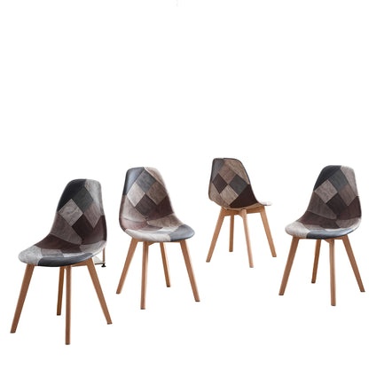 Eetkamerstoelen – Keukenstoelen – Caféstoelen – Wachtkamerstoelen – Moderne Stoelen Bruin – Waterbestendig Kunstleer – Beukenhouten Poten