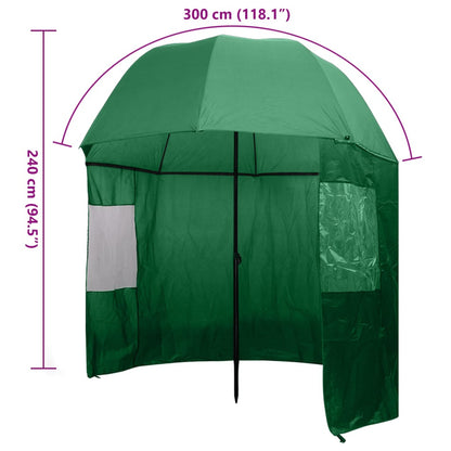 Parasoldoek – Parasolhoes – Parasolkap – Zonnescherm – Vervangingshoes – Visparasol Groen – 300x240 cm – Opvouwbaar & Lichtgewicht