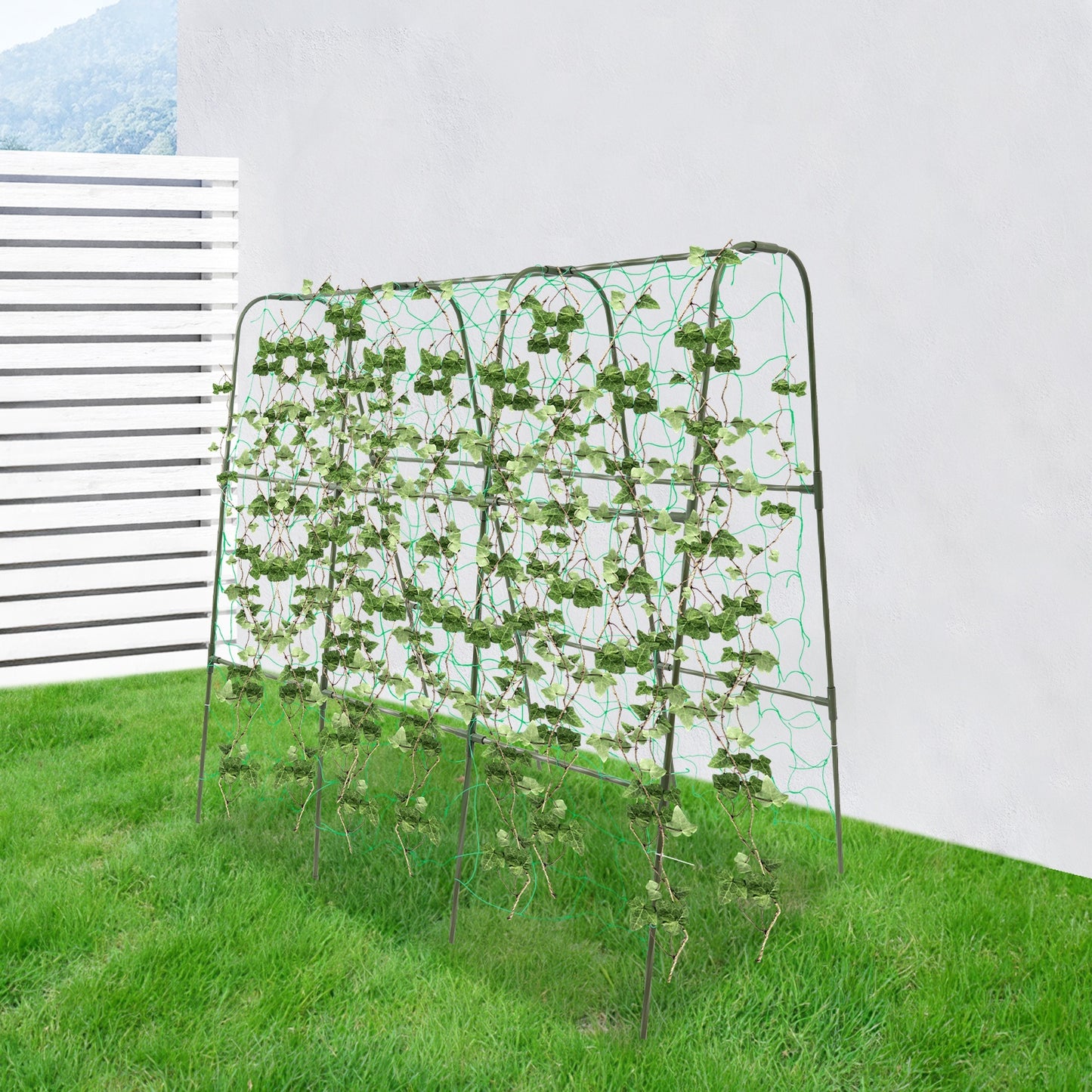 Tuinboog – Rozenboog – Klimboog – Plantenboog – Rankhulp – Stalen Klimtuinboog 120x120 cm – PE-Gecoate Buis – Stevige Poten – Weerbestendig Groen