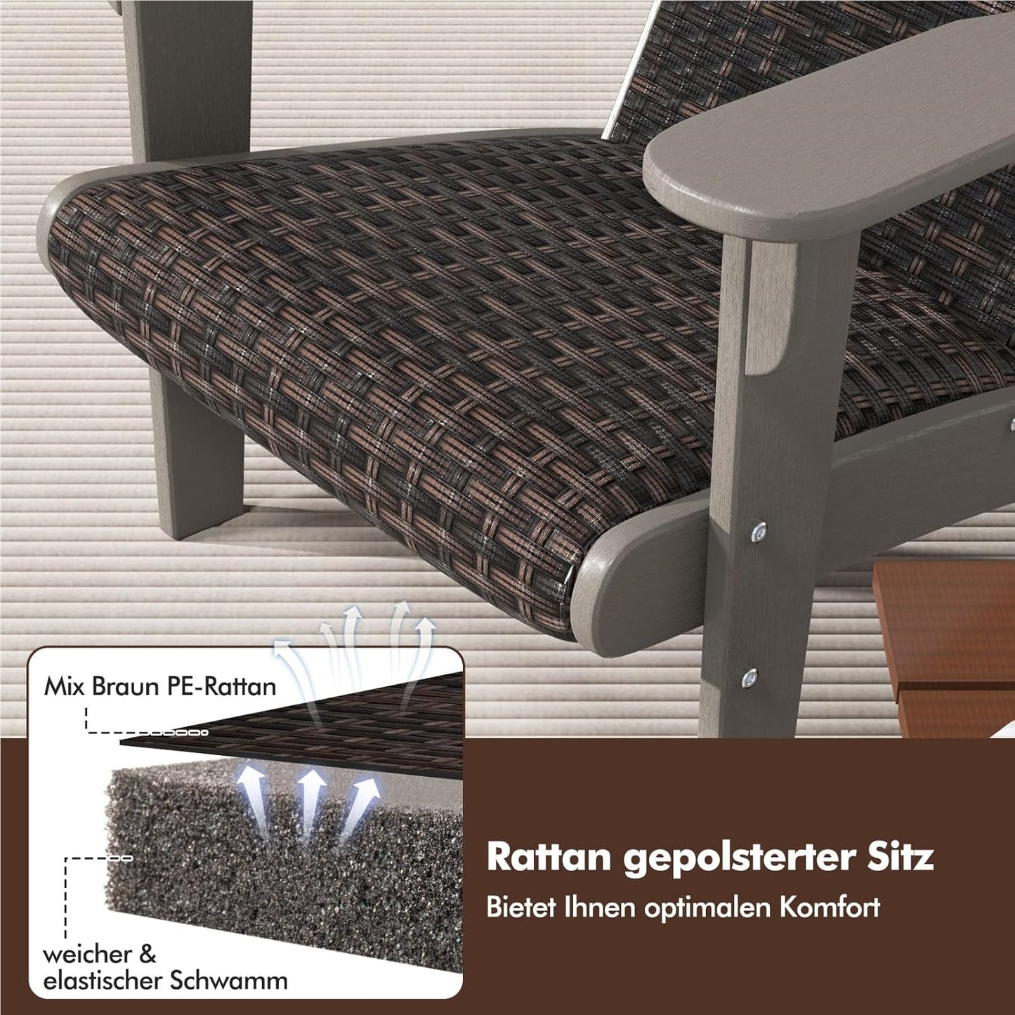 Tuinstoel – Adirondack Tuinstoel – Loungestoel – Tuinmeubel – Buitestoel – Ergonomisch Design – Duurzaam HDPE Frame