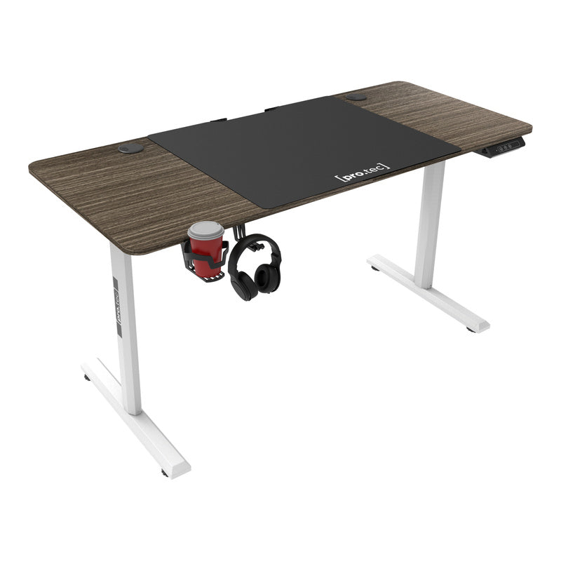 Tuinsettafel – Tuintafel – Bureau – Verstelbare Tafel – Werktafel – Hoogte Verstelbaar – Donkerhout Look – 140x60 cm