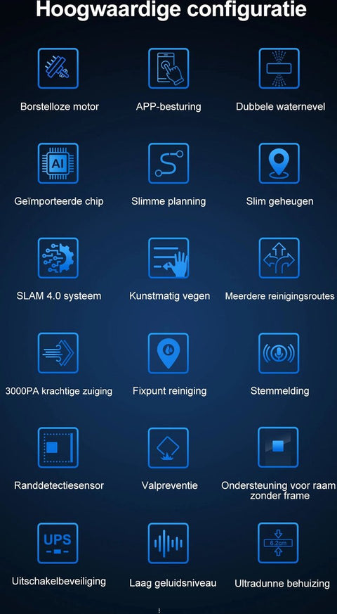 Raamreinigingsrobot - Robotraamreiniger - Slimme Ramenlapper - Voor Ramen & Tegels - Automatische Ramenwasser - Robot Ramen Lapper - Automatische Ramenlapper - Dubbele Watersproeier - Sensoren - App Bedienbaar - Thuis & Kantoor
