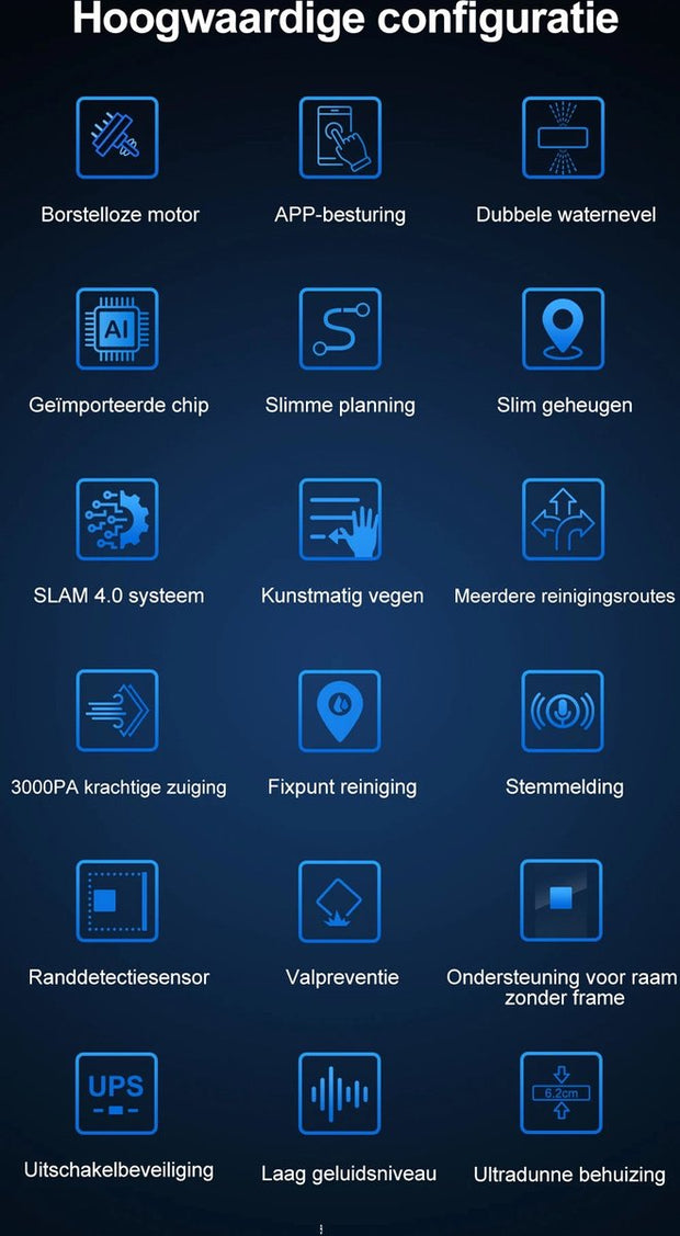 Raamreinigingsrobot - Robotraamreiniger - Slimme Ramenlapper - Voor Ramen & Tegels - Automatische Ramenwasser - Robot Ramen Lapper - Automatische Ramenlapper - Dubbele Watersproeier - Sensoren - App Bedienbaar - Thuis & Kantoor