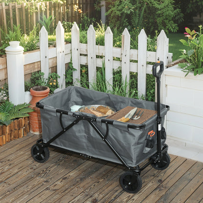 Transportkar – Inklapbare Trolley – Vouwbare Wagen – Tuinkar – Boodschappenkar – 120 kg Laadvermogen – 160 Liter Inhoud – Donkergrijs