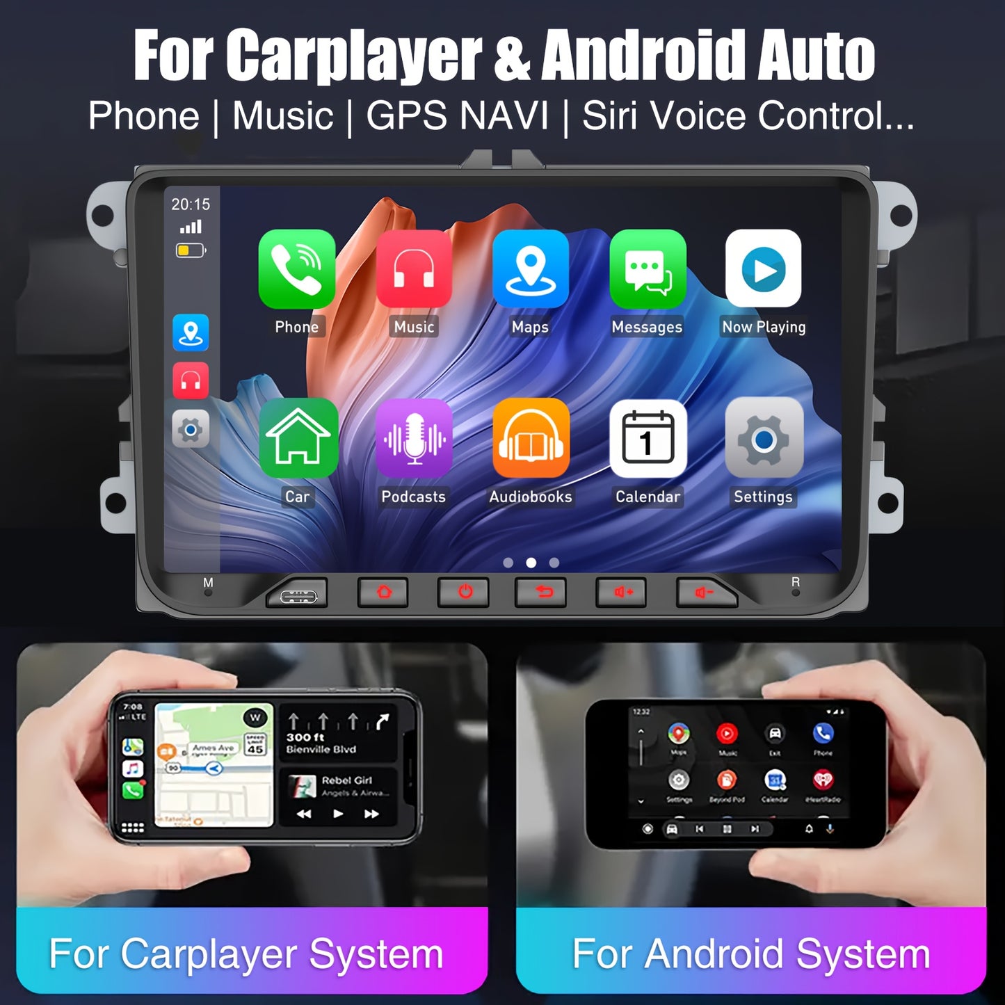 Android Autoradio – Auto Radio – Multimedia Speler – Car Stereo – Navigatiesysteem – 9 Inch IPS Touchscreen – Wireless CarPlay & Android Auto